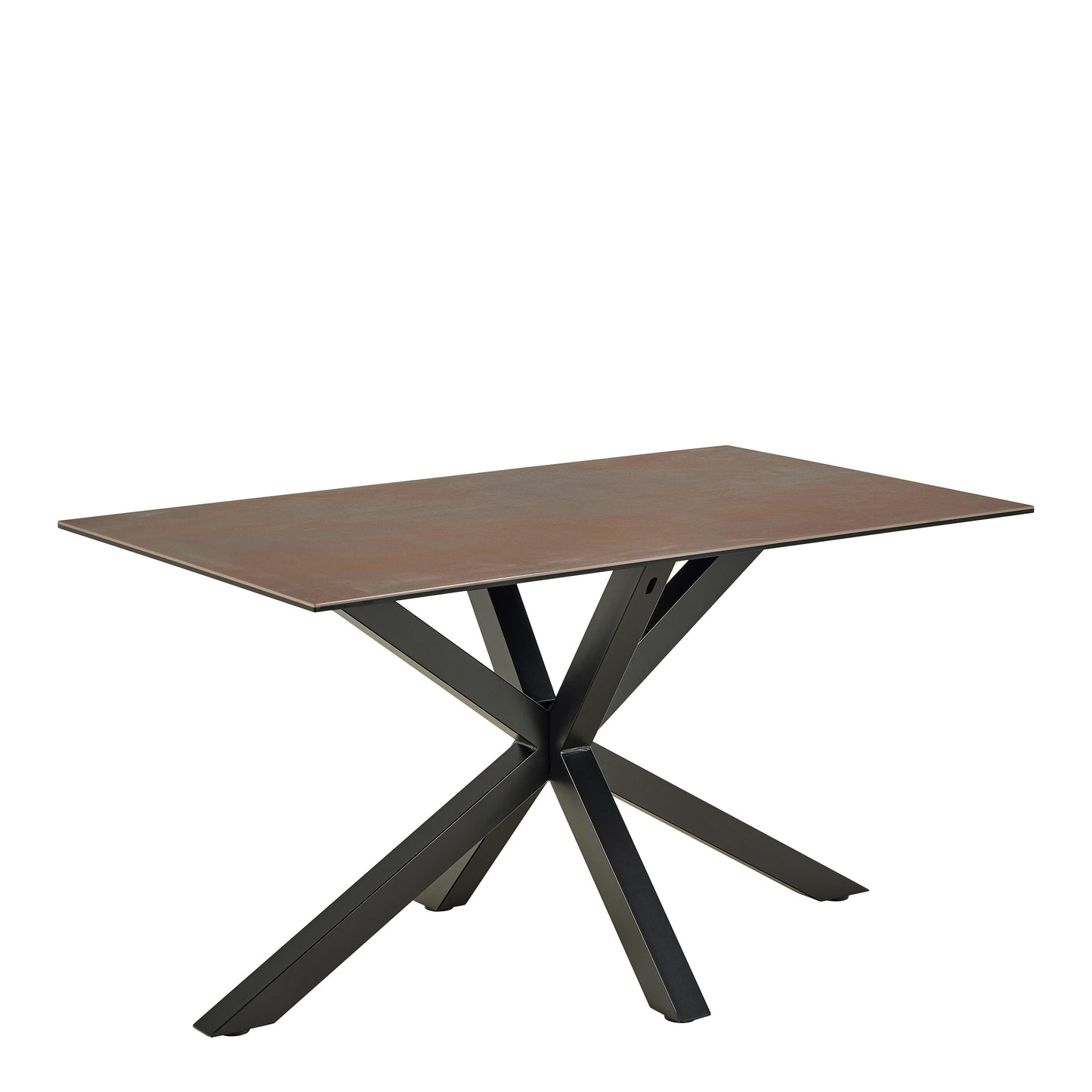 Heaven Dining Table with Ceramic Rusty Brown Top 135x80cm includes 4 Dean Beige Swivel Dining Chairs