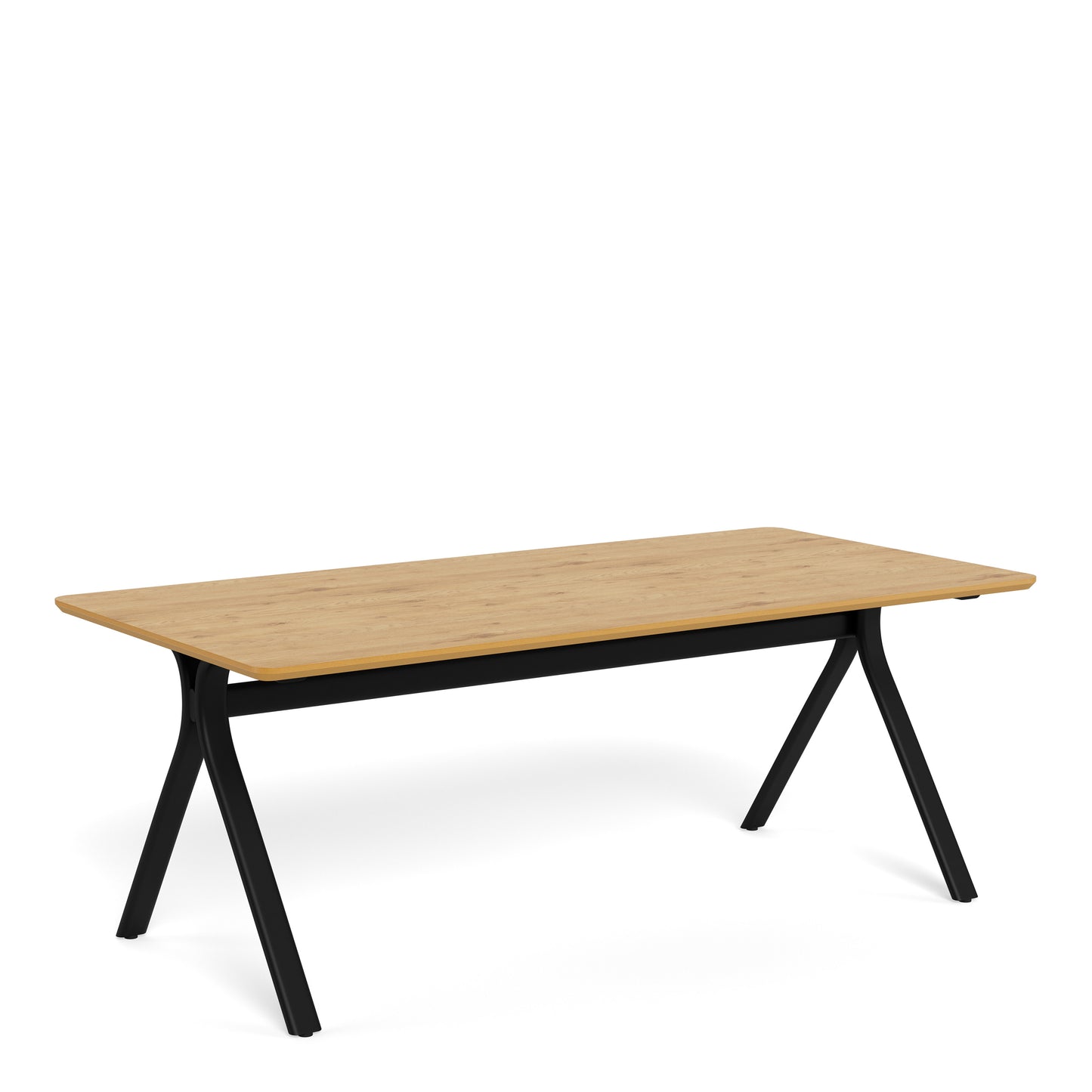 Bristol Dining Table in Wild Oak & Black Metal Base