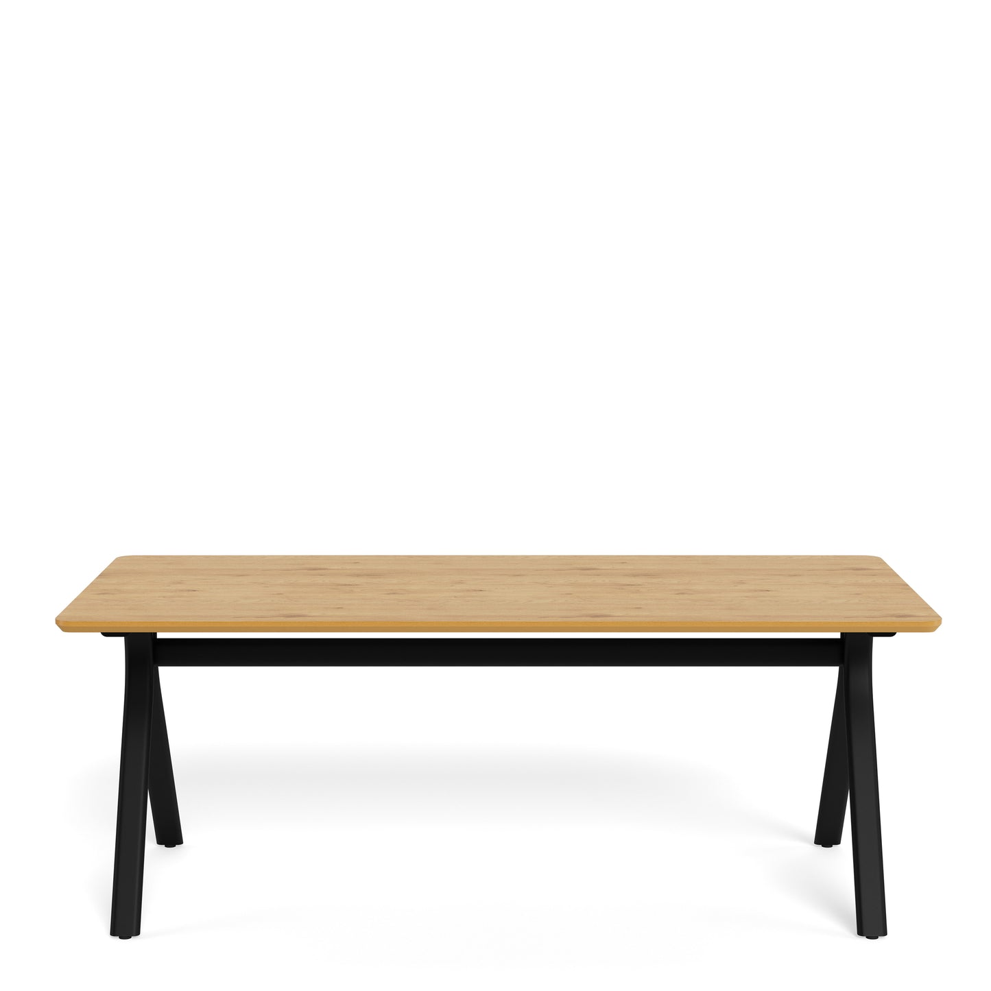 Bristol Dining Table in Wild Oak & Black Metal Base