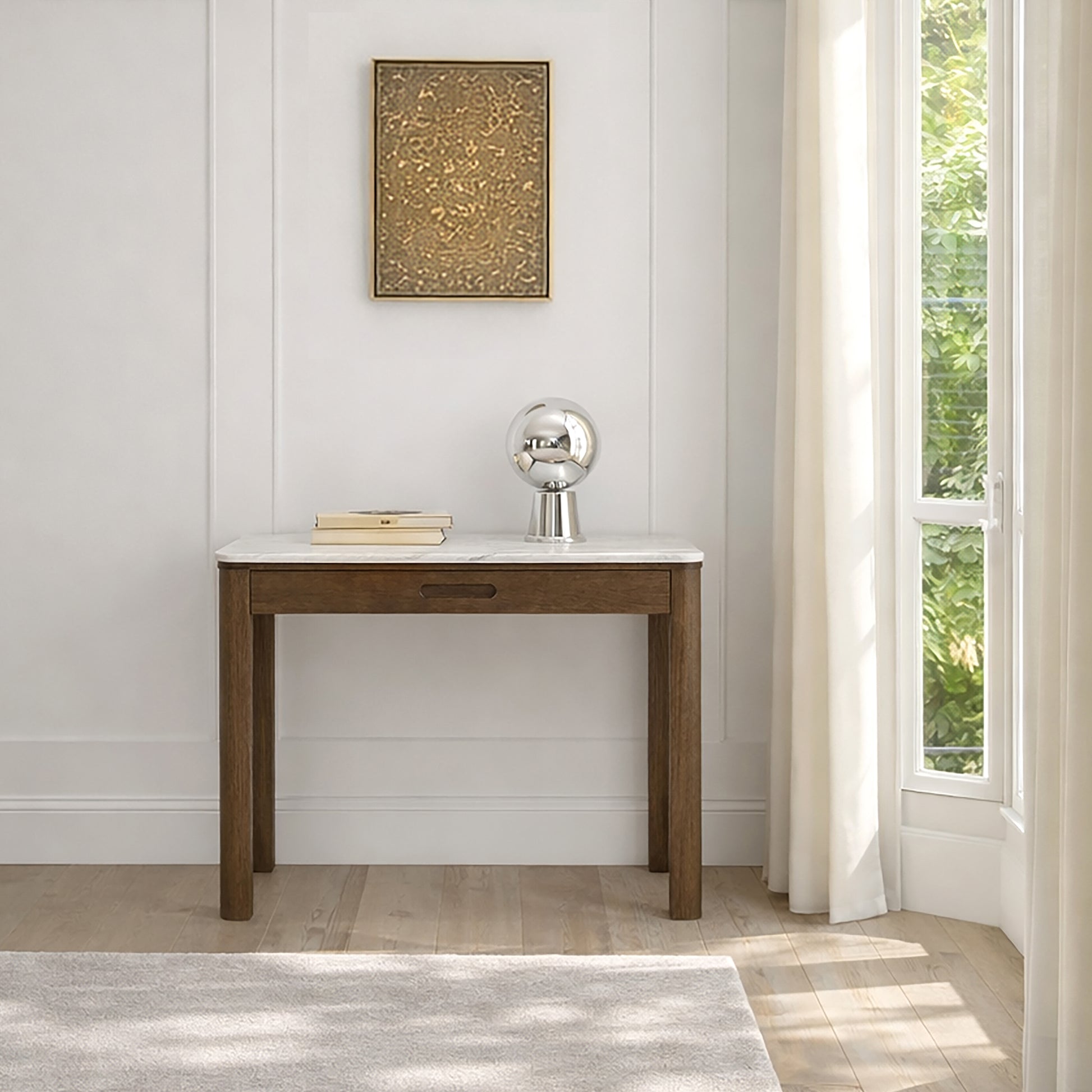 Southampton Console Table 1 Drawer in Cream Ceramic