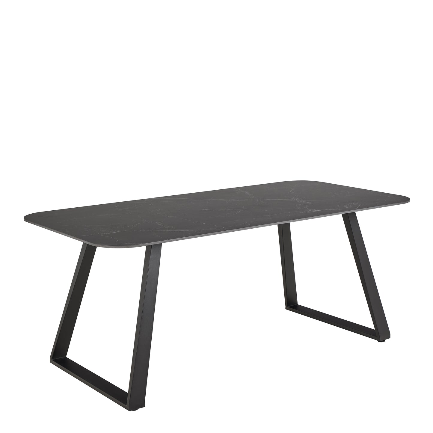 Antalya Dining Table with Black Ceramic Top & Black Metal Base