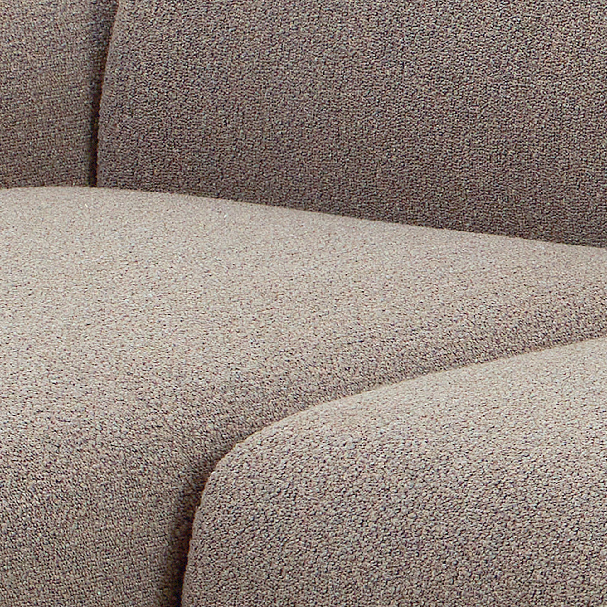 Midfield Left Hand Facing 2 Seater Chaise Longue in Boucle Beige Fabric