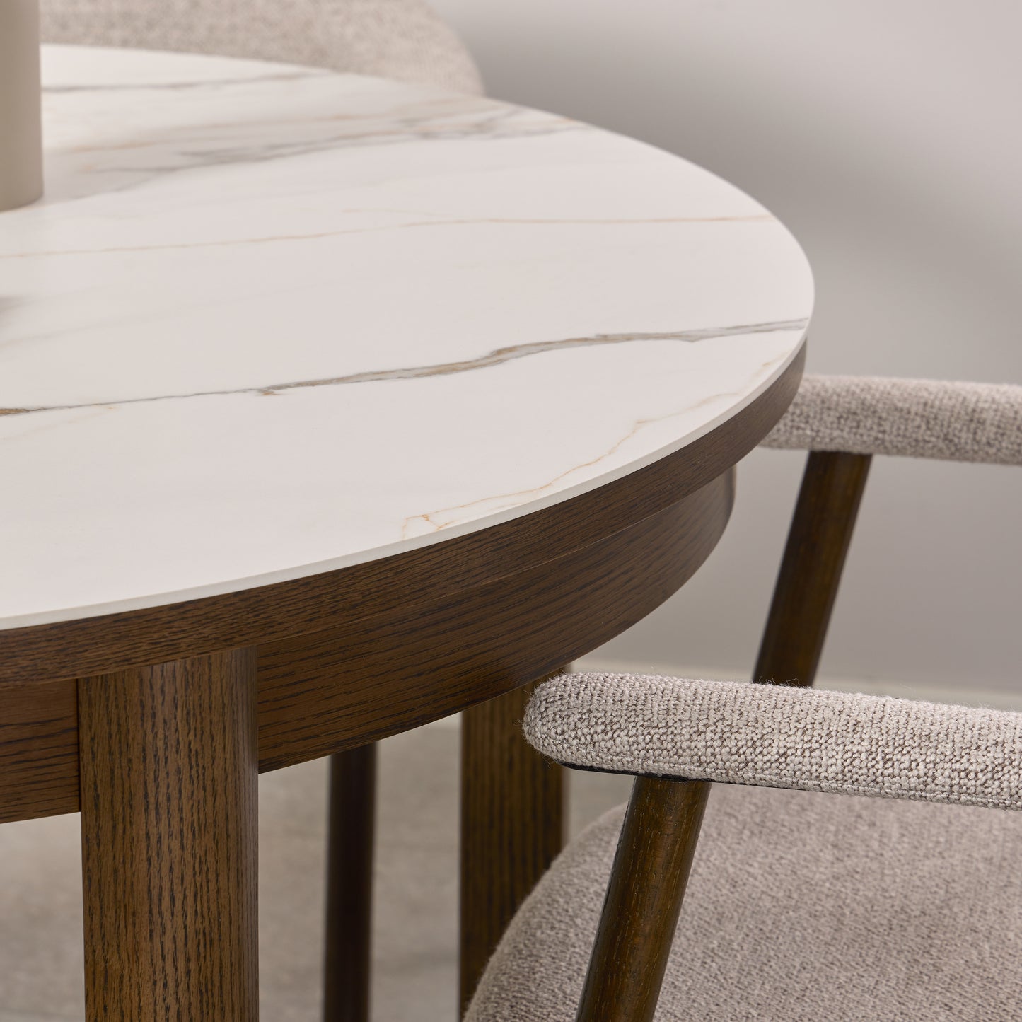 Southampton Round Extendable Dining Table in Cream Ceramic 120cm