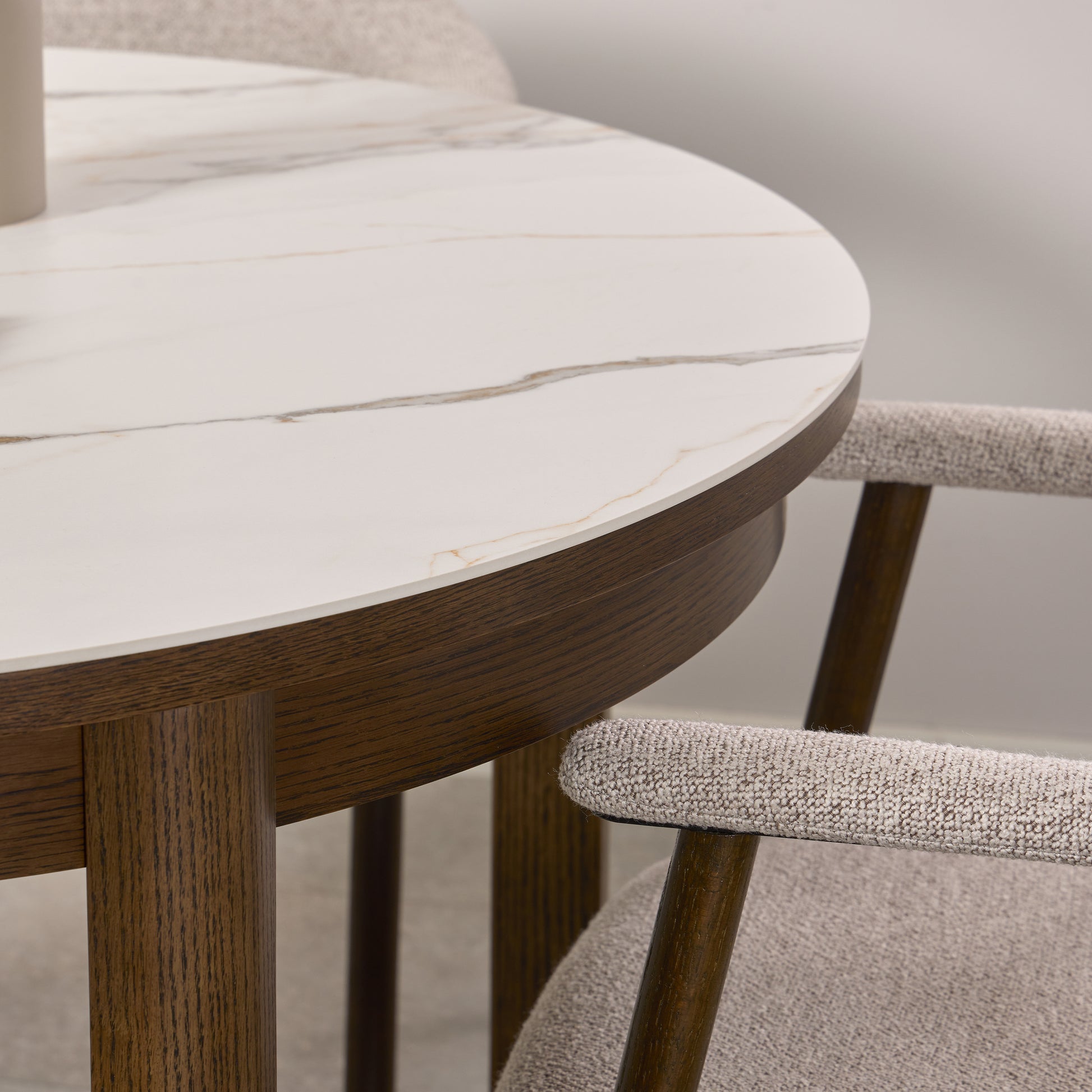 Southampton Round Extendable Dining Table in Cream Ceramic 120cm
