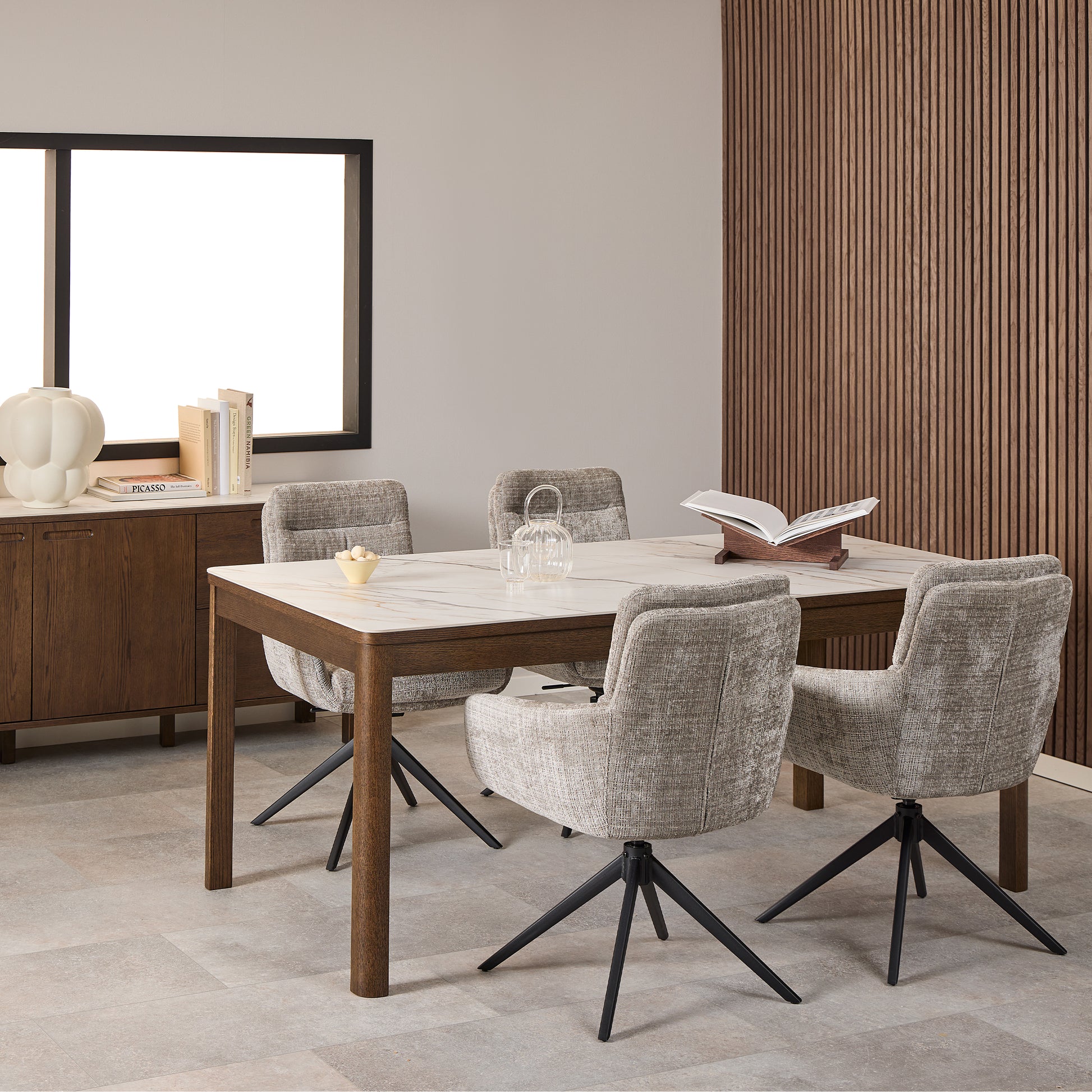 Southampton Dining Table in Cream Ceramic 180x90cm