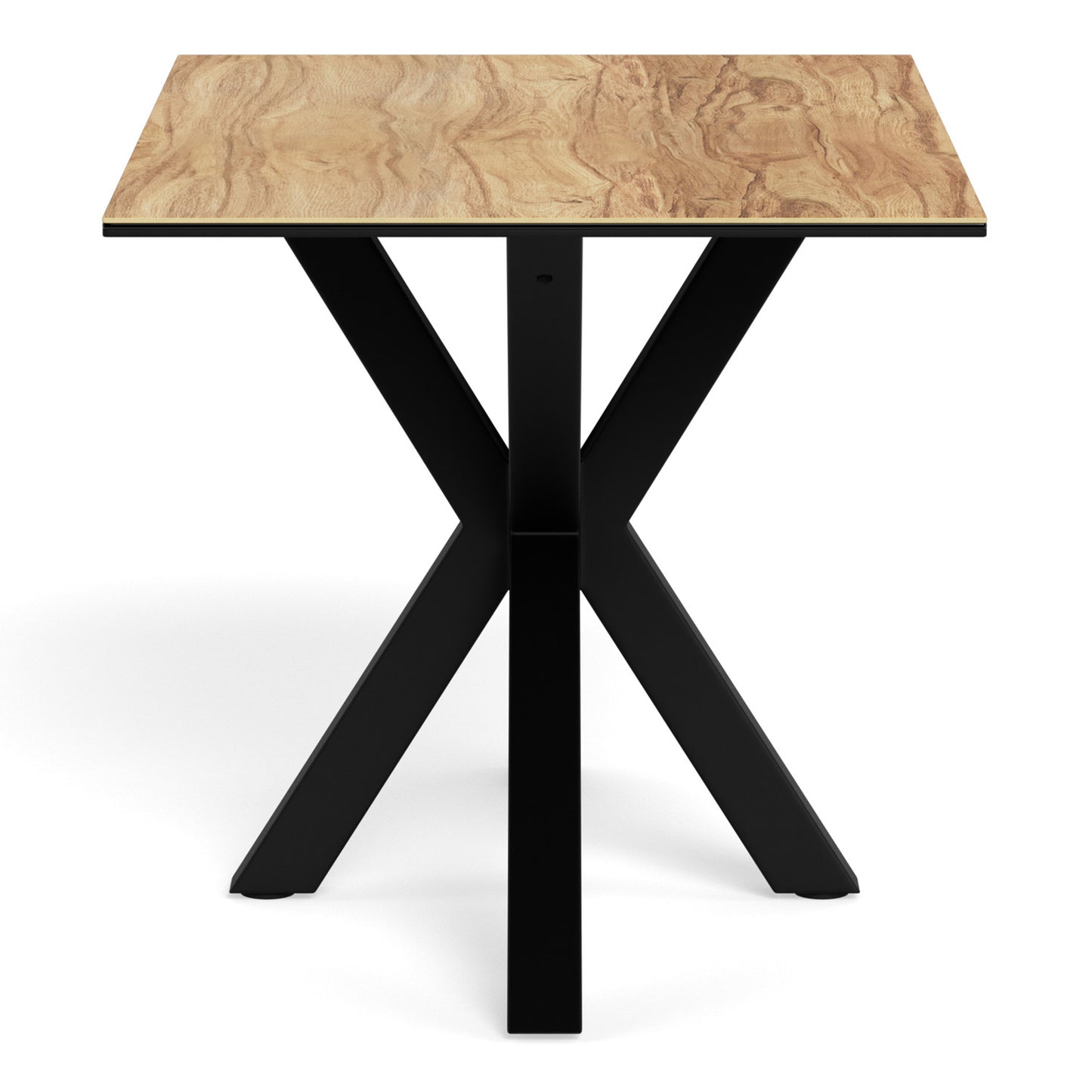 Heaven Dining Table with Wild Oak Ceramic Glass Top in Black 135x80cm