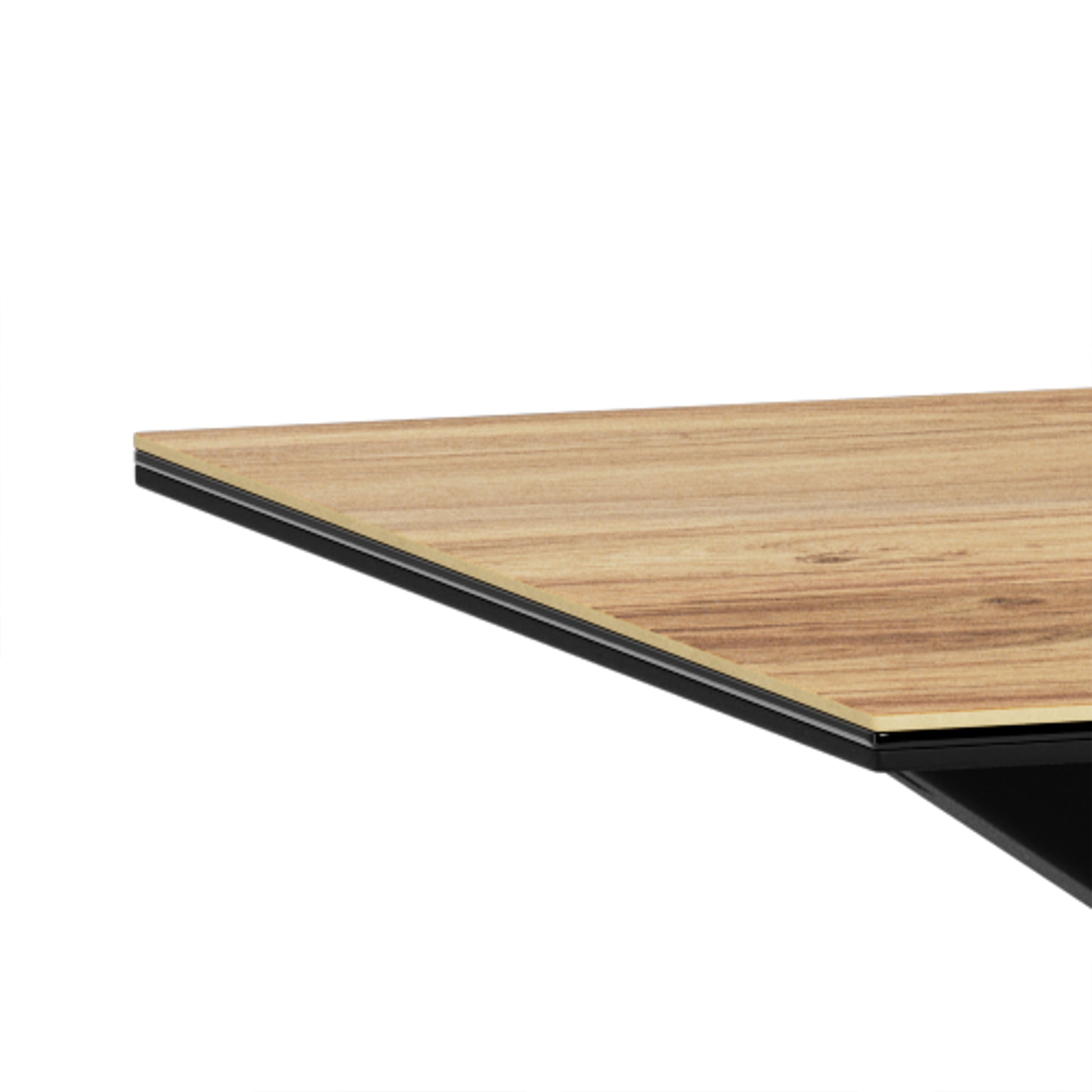 Heaven Dining Table with Wild Oak Ceramic Glass Top in Black 135x80cm