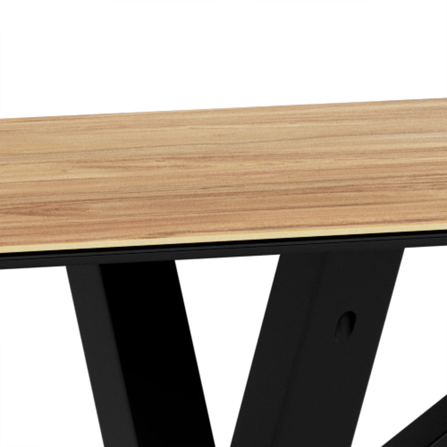 Heaven Dining Table with Wild Oak Ceramic Glass Top in Black 135x80cm