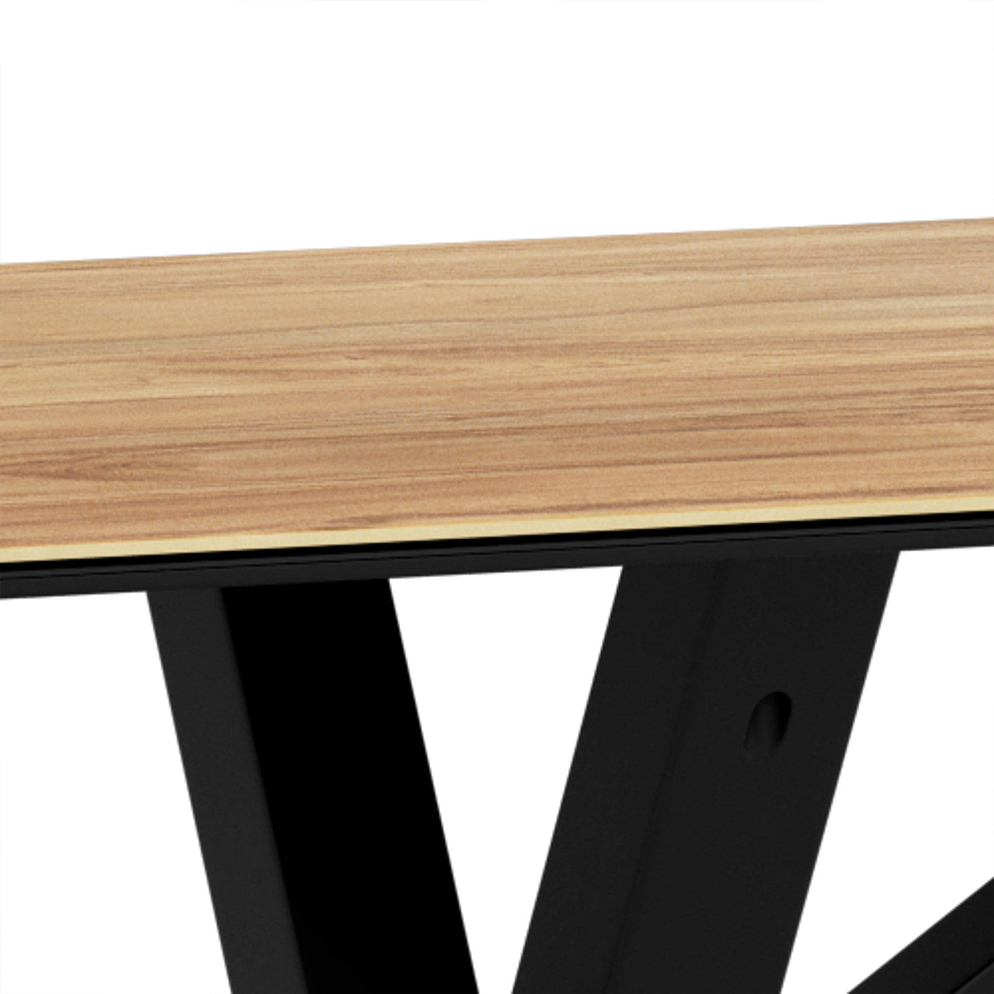 Heaven Dining Table with Wild Oak Ceramic Glass Top in Black 135x80cm