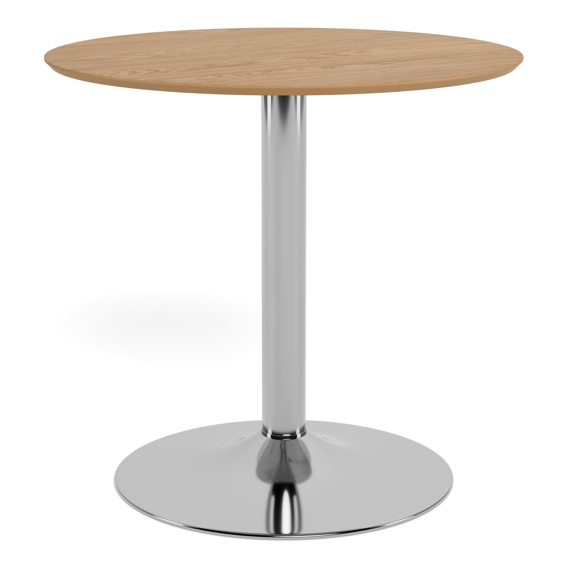 Ibiza Round Caf� Table in Matt Oak with Chrome Base