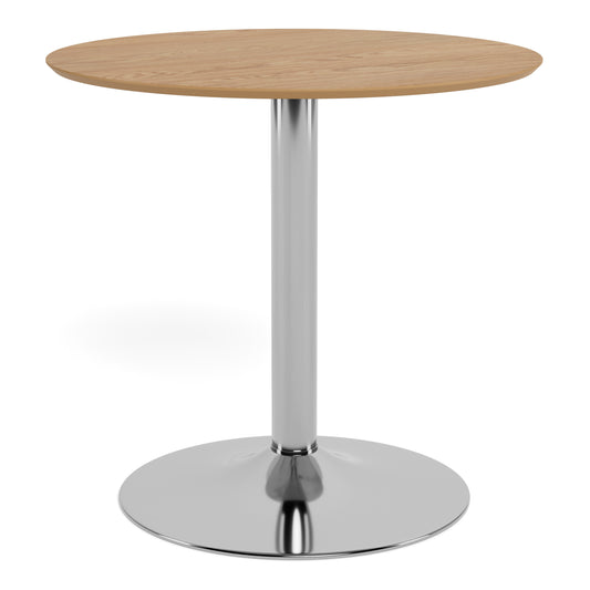 Ibiza Round Caf� Table in Matt Oak with Chrome Base