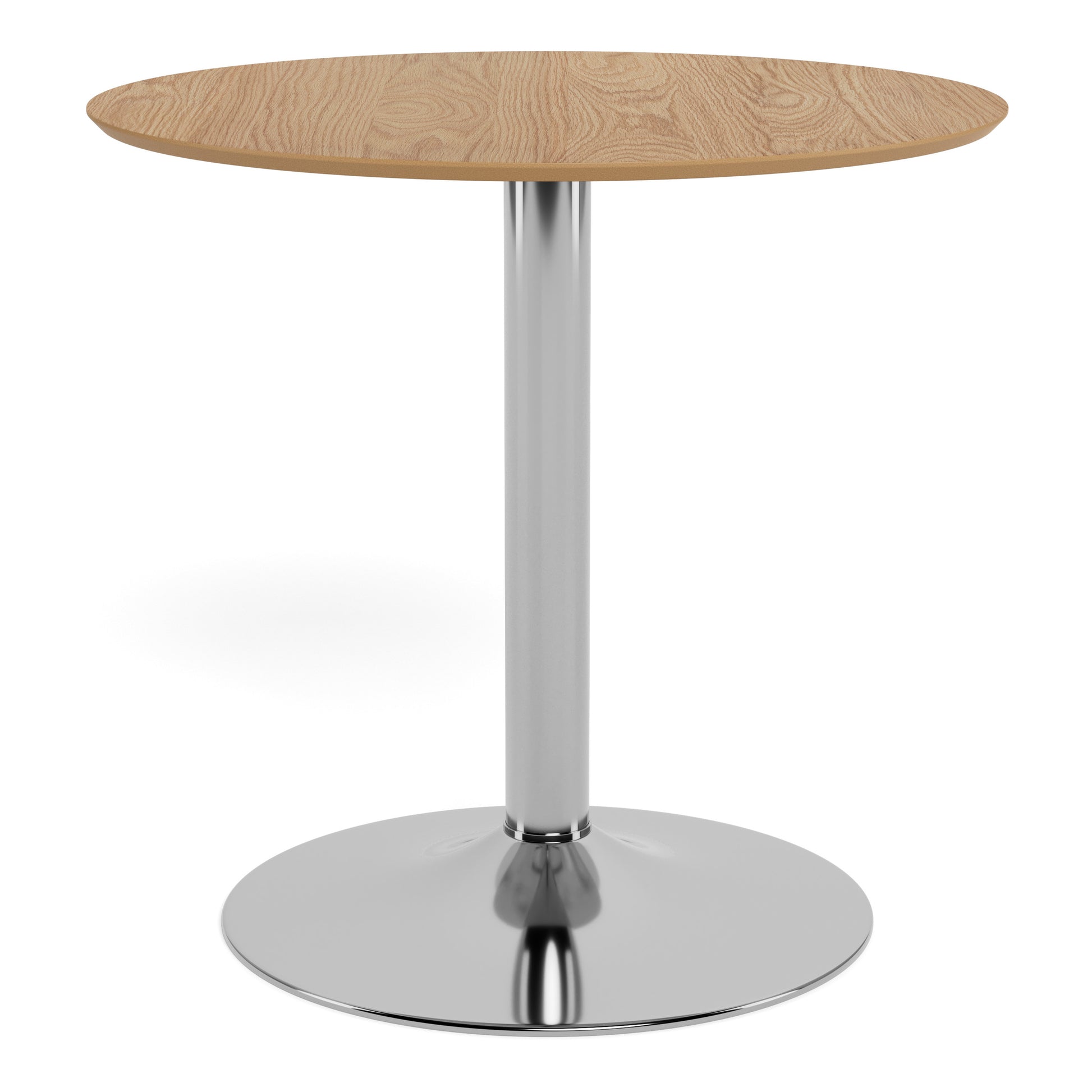 Ibiza Round Caf� Table in Matt Oak with Chrome Base
