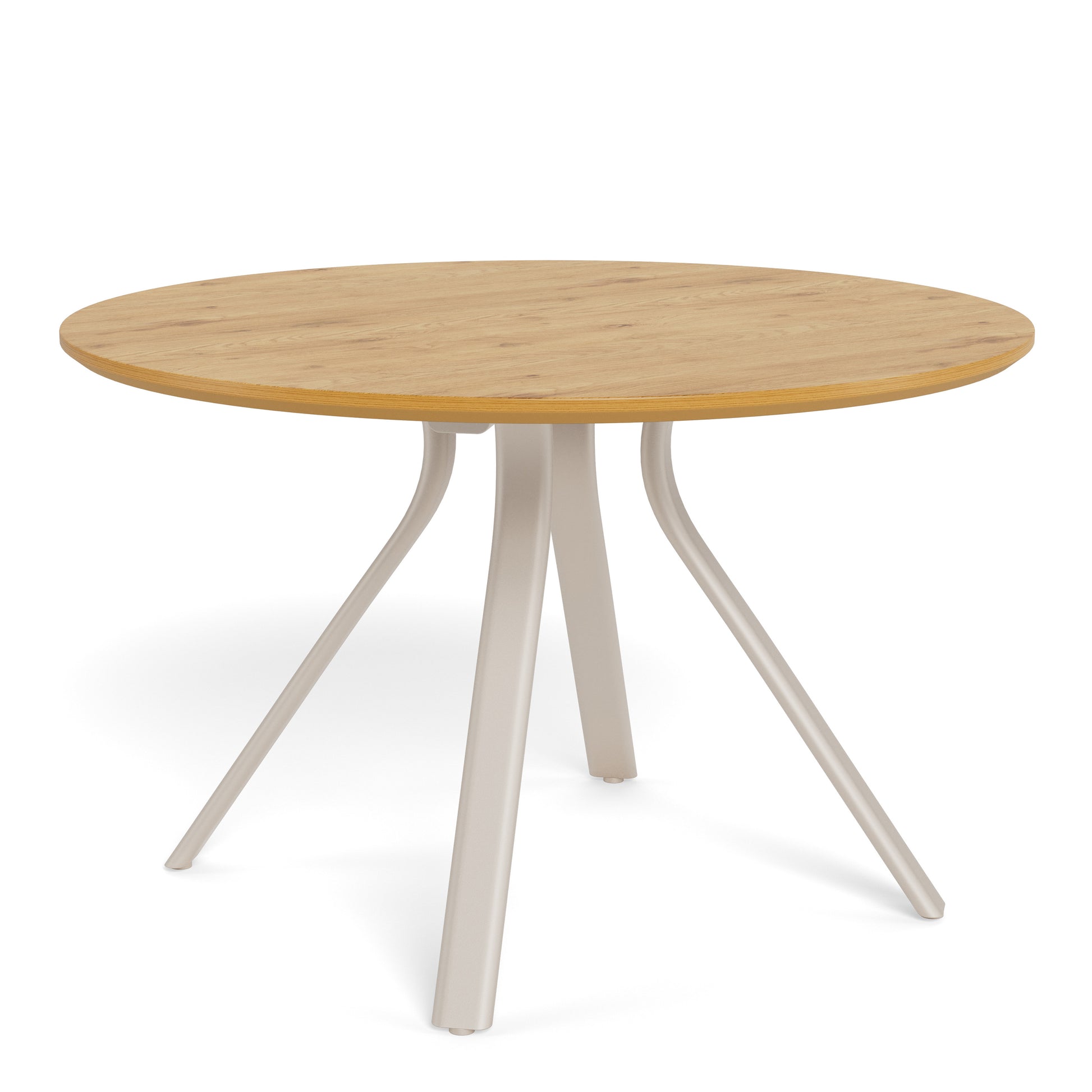 Bristol Round Dining Table in Wild Oak & Grey Metal Base