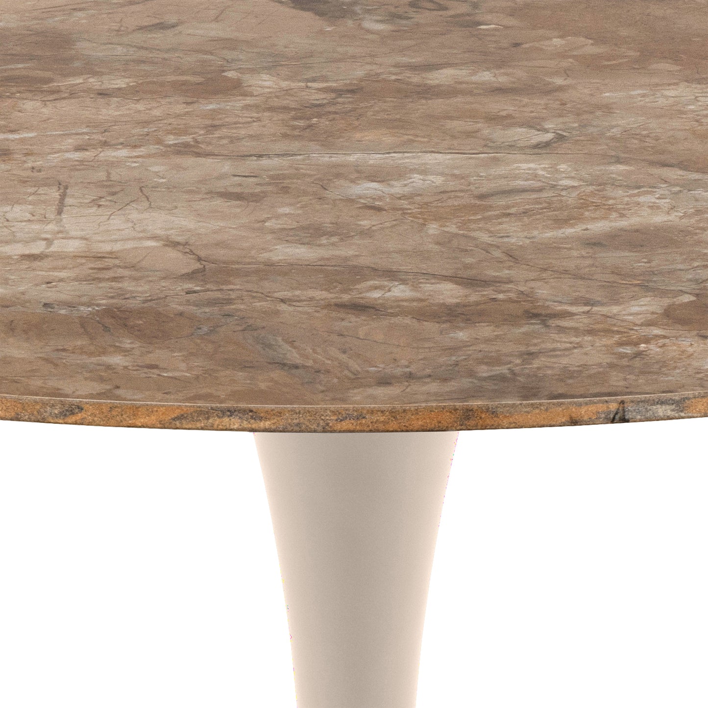 Malta Round Dining Table in Brown Ceramic with Grey Base