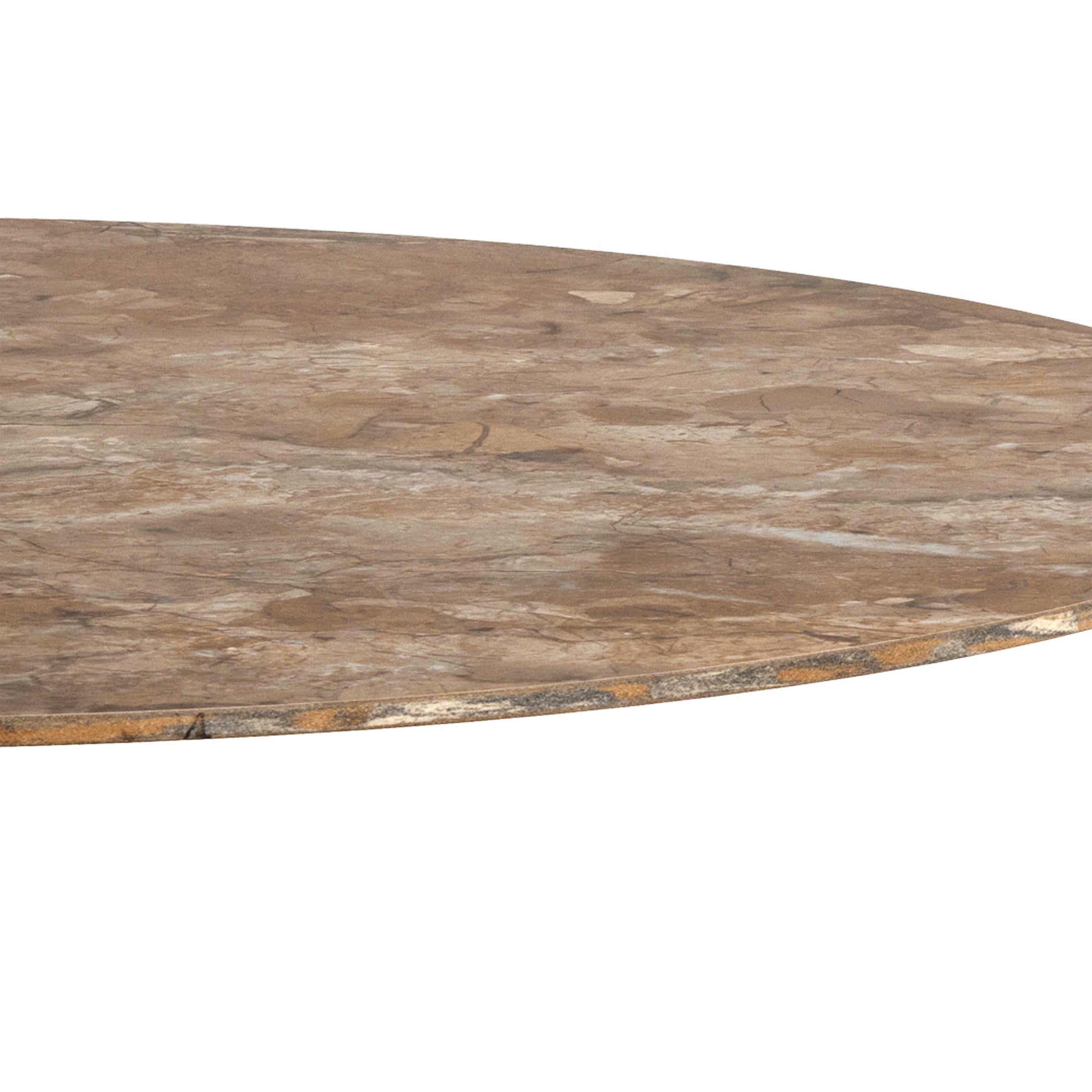 Malta Round Bar Table in Brown Ceramic with Grey Base