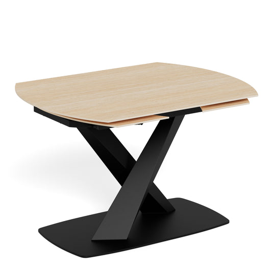 Morella Oval Extending Dining Table in Sand Ceramic 120�180cm