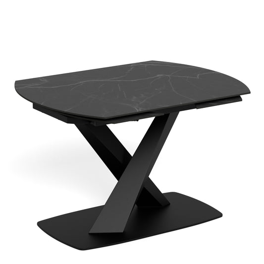 Morella Oval Extending Dining Table in Black Ceramic 120�180cm