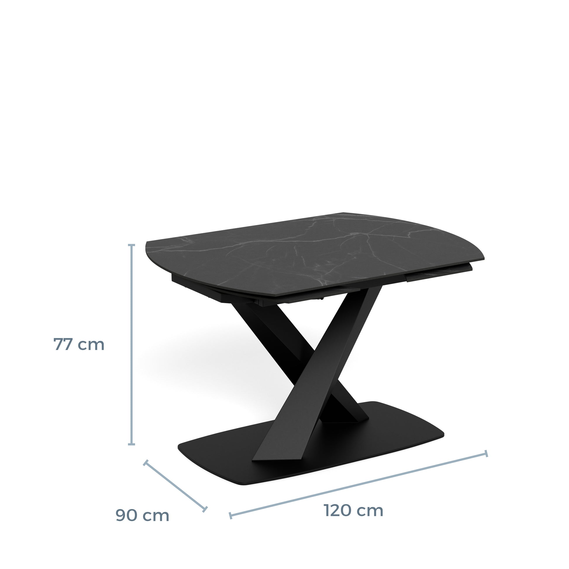 Morella Oval Extending Dining Table in Black Ceramic 120�180cm