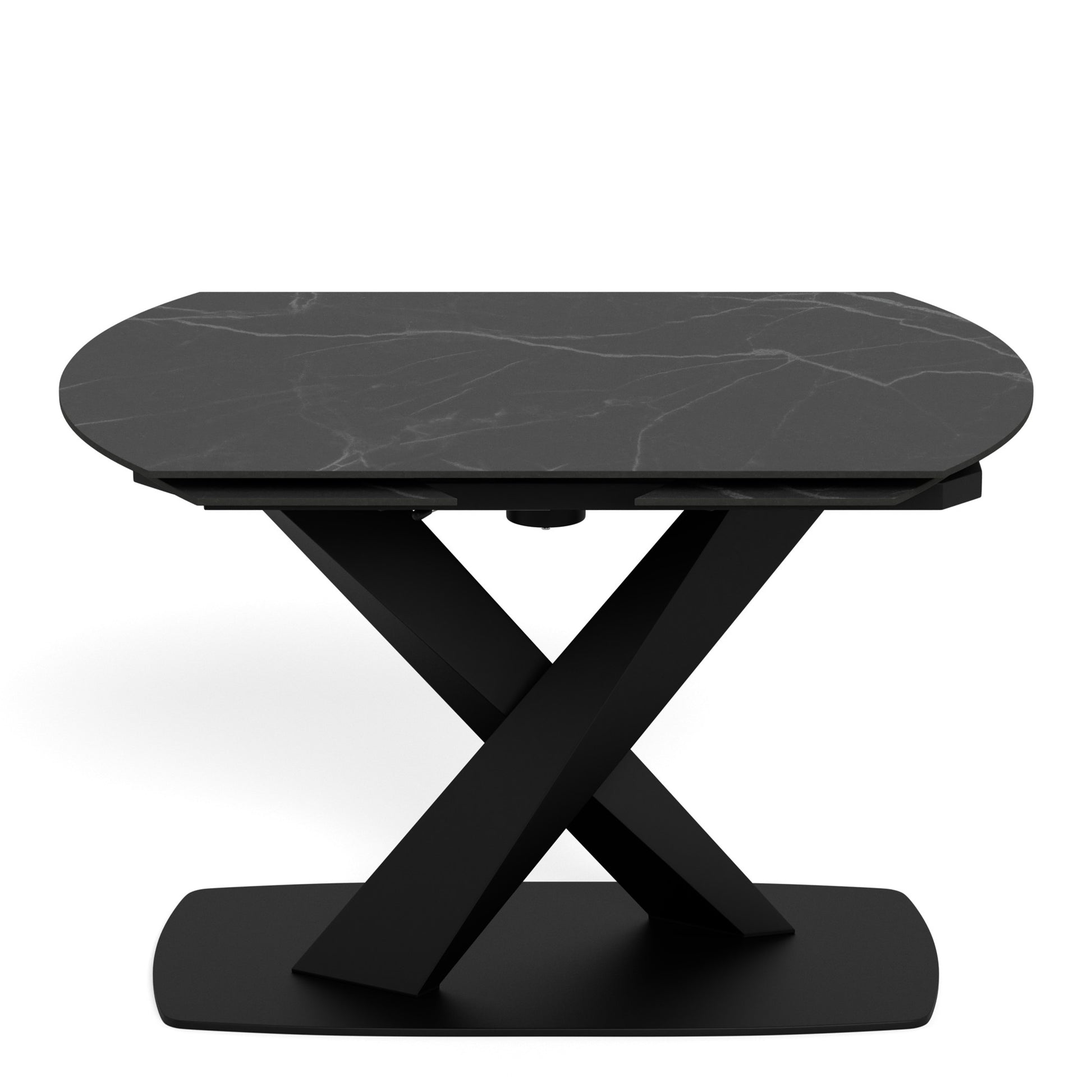Morella Oval Extending Dining Table in Black Ceramic 120�180cm