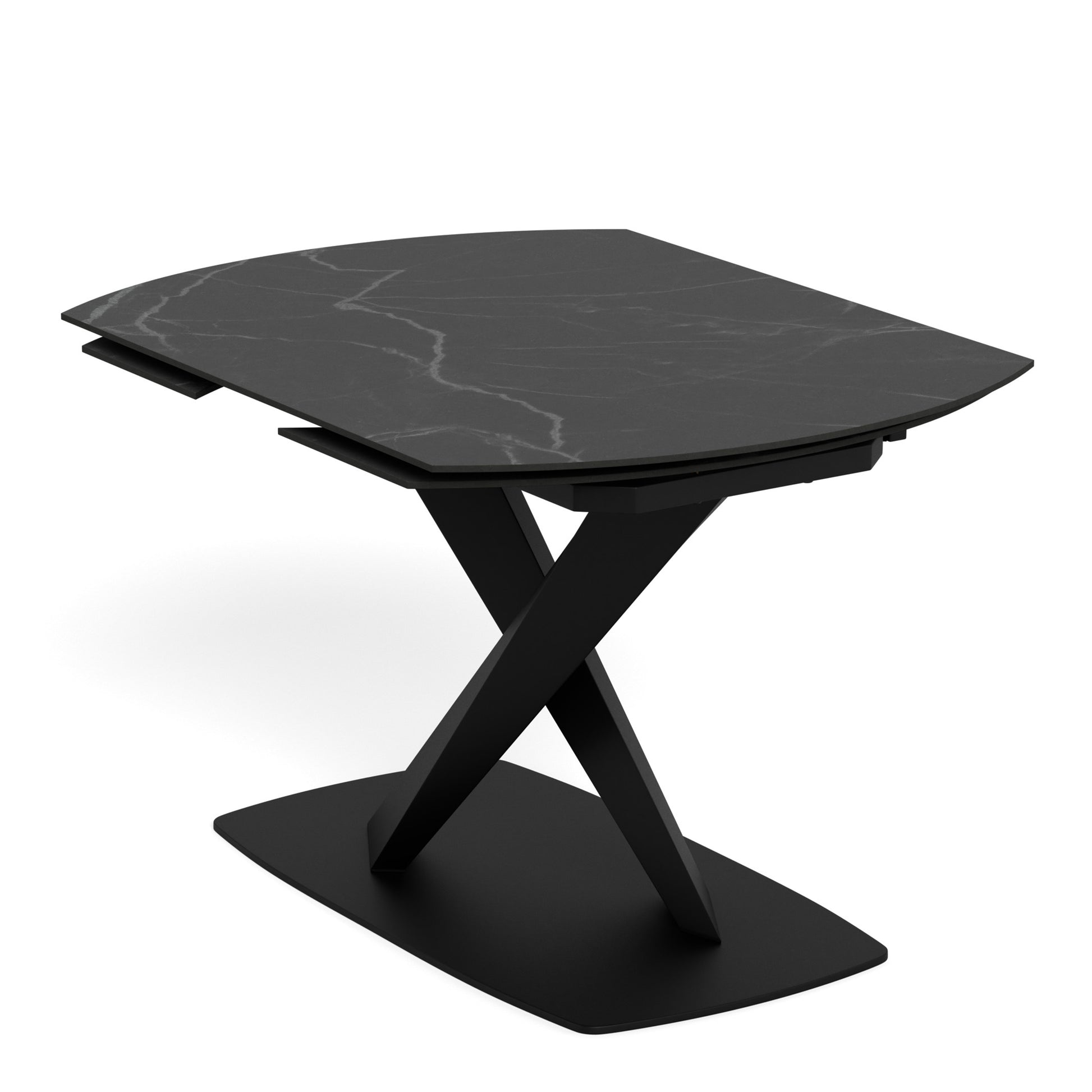 Morella Oval Extending Dining Table in Black Ceramic 120�180cm