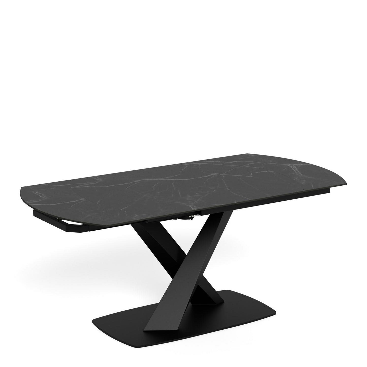 Morella Oval Extending Dining Table in Black Ceramic 120�180cm