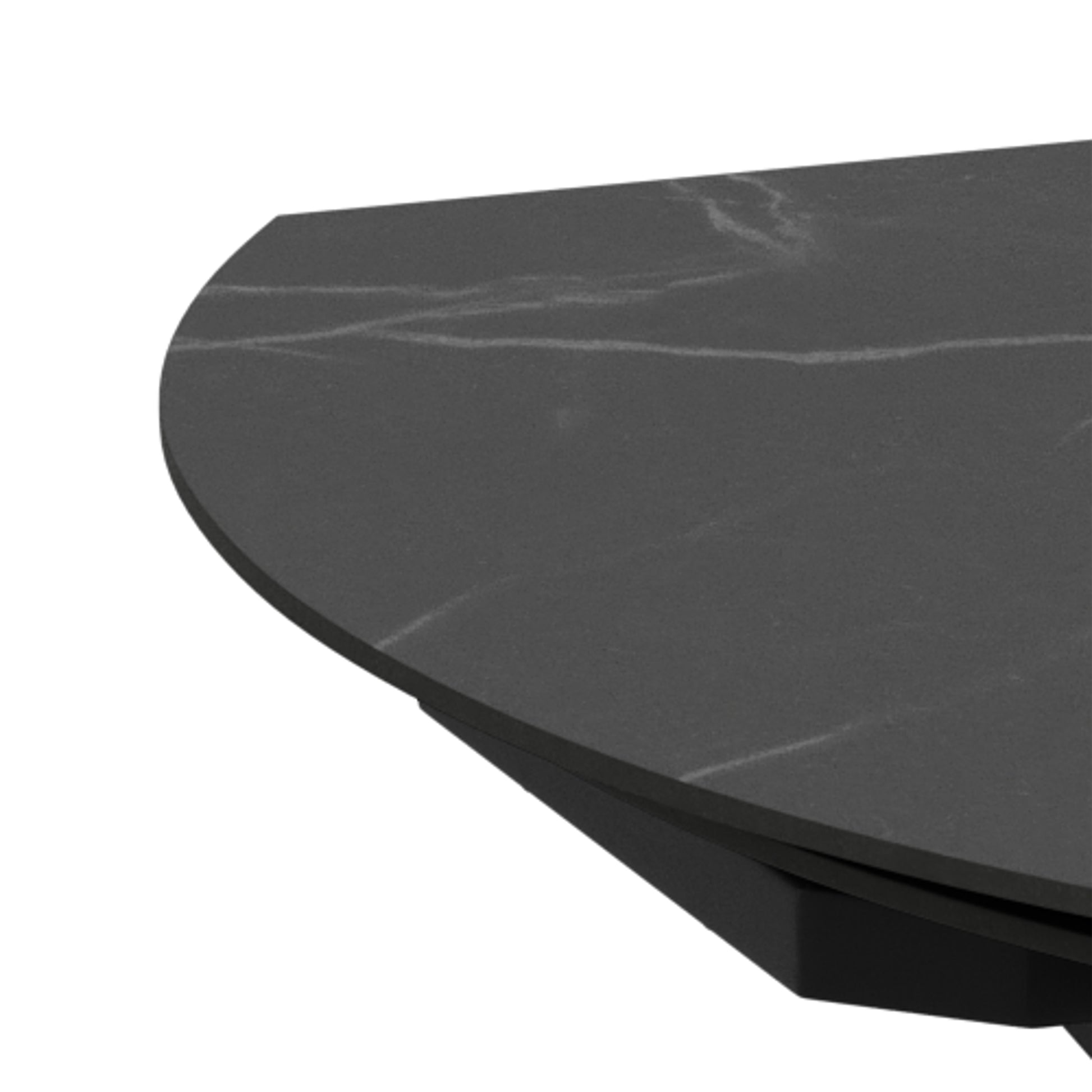 Morella Oval Extending Dining Table in Black Ceramic 120�180cm