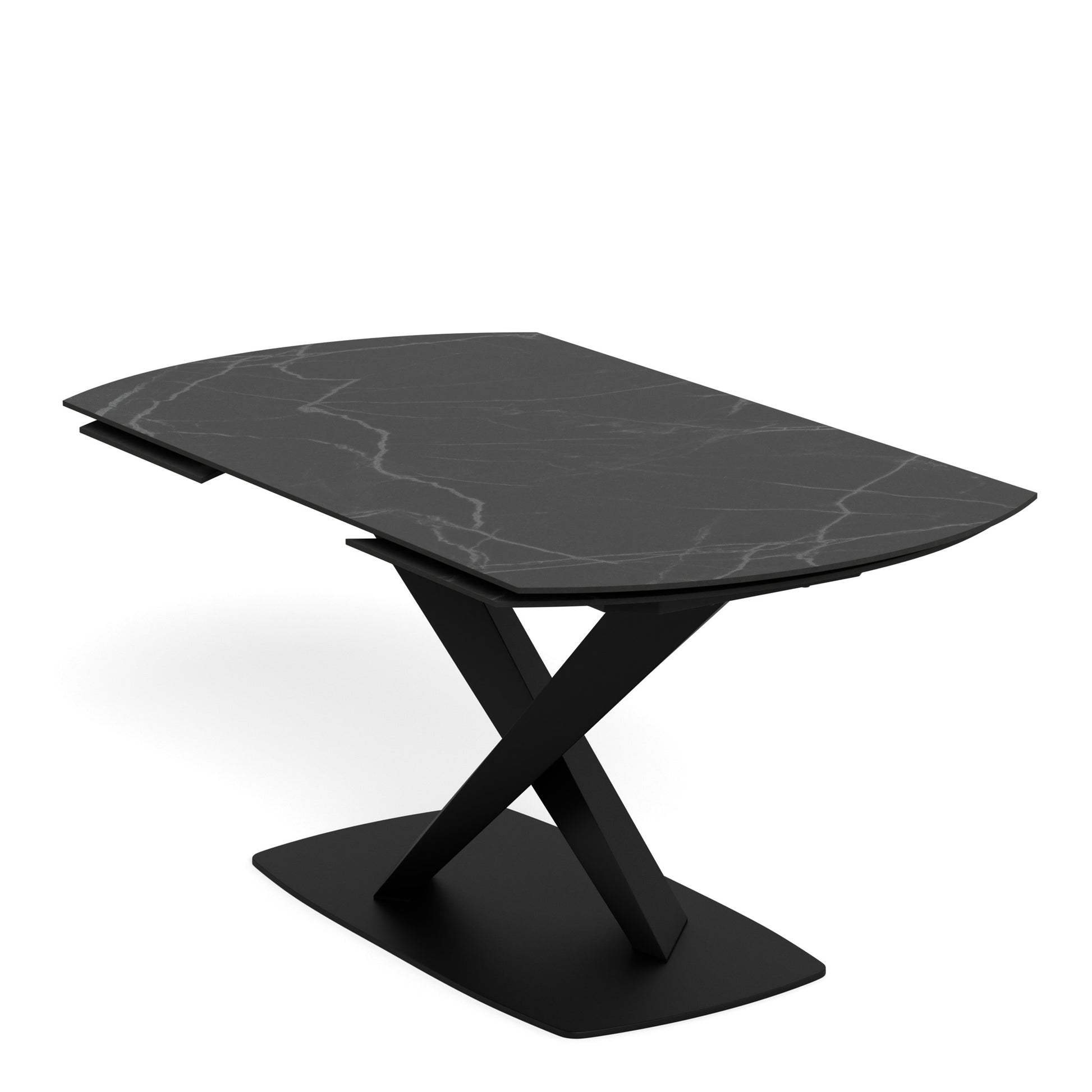 Morella Oval Extending Dining Table in Black Ceramic 160�240cm