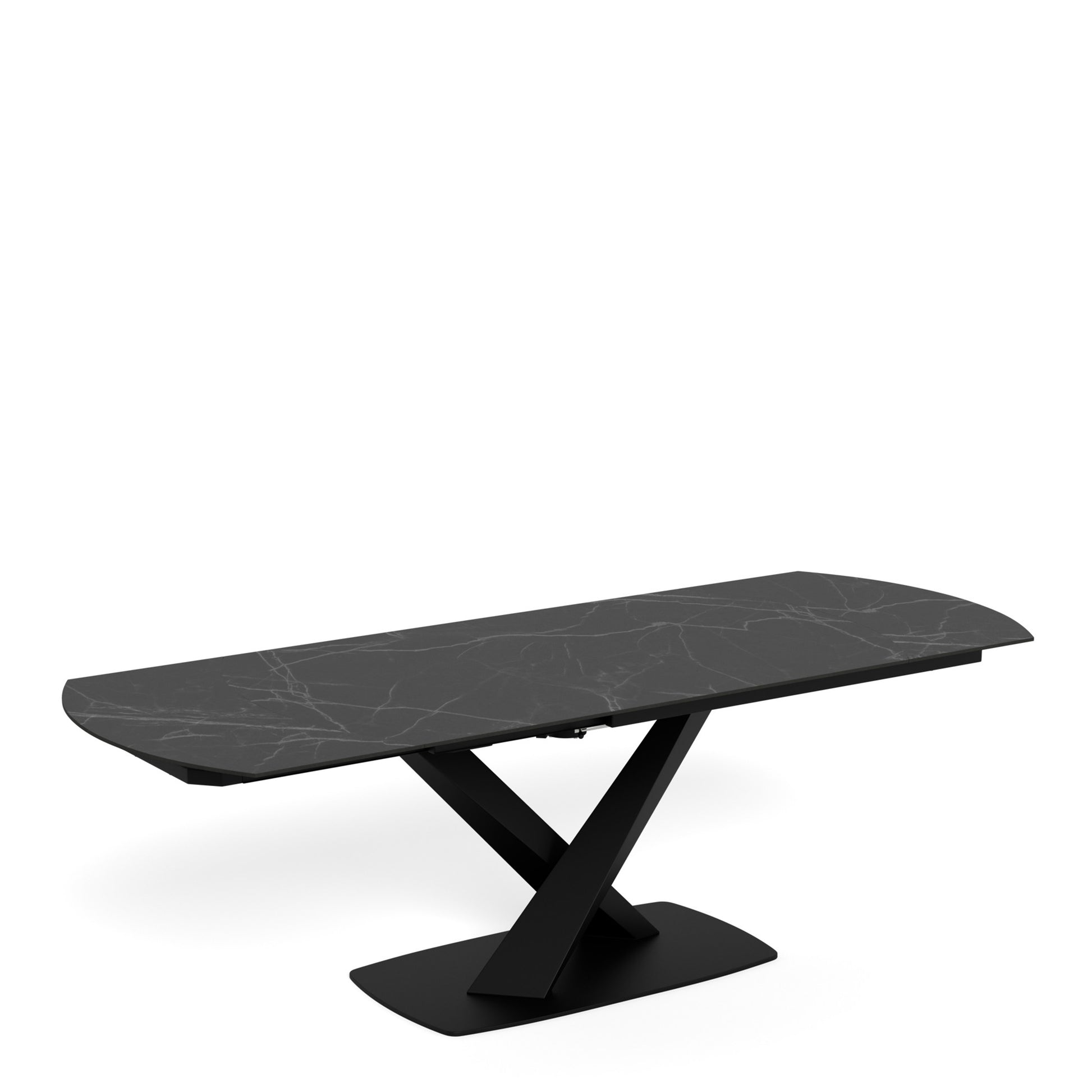 Morella Oval Extending Dining Table in Black Ceramic 160�240cm