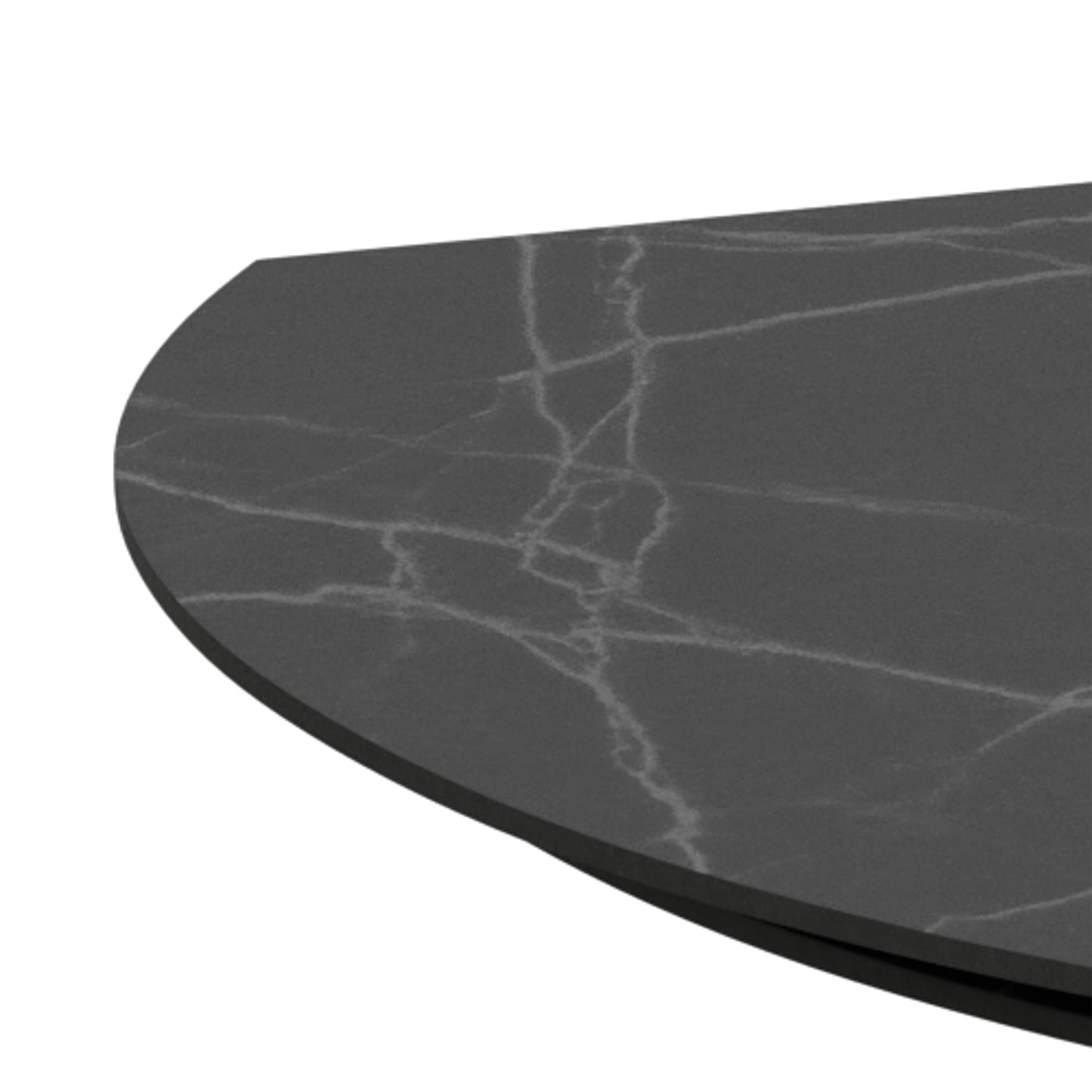 Morella Oval Extending Dining Table in Black Ceramic 160�240cm